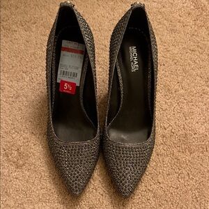 Michael Kors Silver Glitter Heels